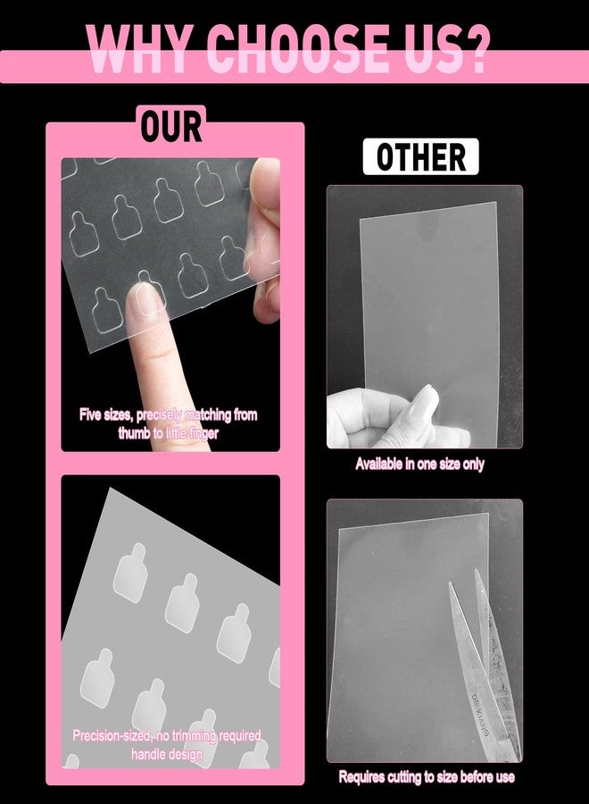 TRESSON Nail Repair Patches for Damaged Nails - 580 Units Pre-cut Nail Repair for Fixation& isolationlayer, Recovery Protective layer for Acrylic Various Sizes Easy to Use and InvisibleInstant - Image 4
